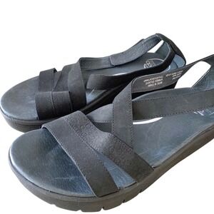 Abeo B.I.O.system Magnetic Black Leather Strappy Platform Sandals  Womens 10N